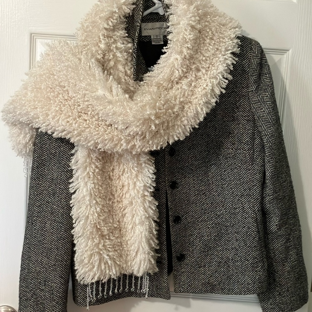 Evan Picone Wool Herringbone Jacket